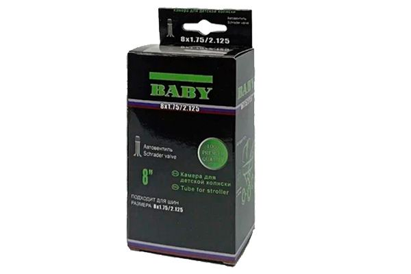 Камера бутиловая 8"х1.75/2.125 A/V для детских колясок и трехколесных велосипедов,                                                                                                                                                                        