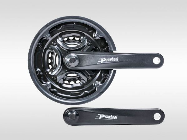 Комплект шатунов 26" D-EDх3 "Prowheel", длина 170мм,24/34/42, алюминиевый, черный с пластиковой защитой.                                                                                                                                                  