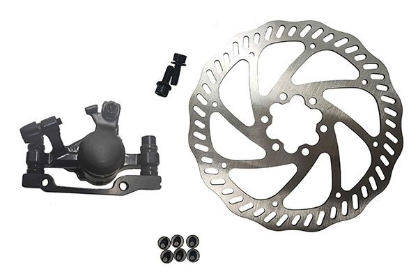 Комплект дискового тормоза RUSH (RADIUS) (машинка+диск 160 mm+болты) 140/160mm (Круглая колодка)                                                                                                                                                          