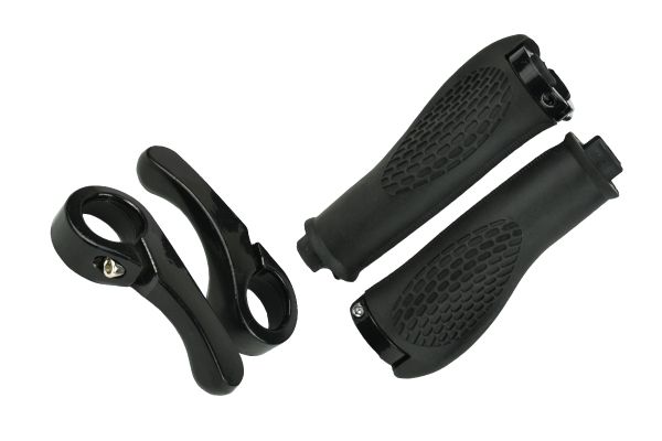 Грипсы MTB HL-GB311 130mm,эргономические,с рогами,пластик- резина,с грипстопом,черные                                                                                                                                                                     