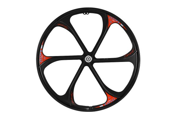 Колесо 26" MTB,литое,заднее под трещотку, двойной обод,алюм.,6 лопастей,черное,135 мм                                                                                                                                                                     
