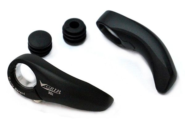 Рога на руль V-BE1 95mm black, анатомические, алюминий, черные                                                                                                                                                                                            