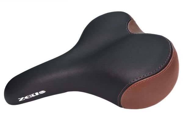 Седло ZEUS Z-8002City Bike 260x205mm,рельсы сталь,анатомическое,черно-коричневое,427гр                                                                                                                                                                    