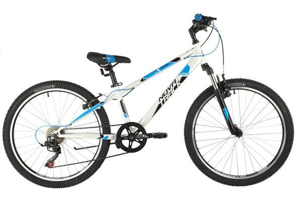 Велосипед NOVATRACK 24" EXTREME белый,  стальная рама 12", 6 скор., Shimano TZ500/Microshift TS38, V                                                                                                                                                      