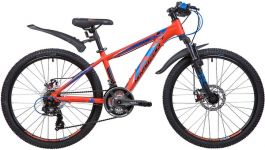 Велосипед NOVATRACK 24" EXTREME, алюм.рама 13" оранжевый, 21-скор, TY300/TS38/TZ500, диск.торм.STG                                                                                                                                                        