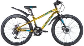 Велосипед NOVATRACK 24" PRIME алюм.рама 13", золотой металлик, 18-скор, TY21/TS38/SG-6SI, диск.торм.                                                                                                                                                      