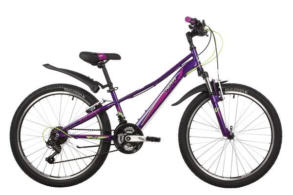 Велосипед NOVATRACK 24" VALIANT сталь.рама 12, фиолетовый, 18-скор, TY21/TS38/SG-6SI, V-brake, корот                                                                                                                                                      
