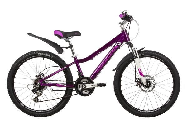 Велосипед NOVATRACK 24" NOVARA алюм.рама 13, фиолетовый, 18-скор, TY21/TS38/SG-6SI, диск.торм.STG                                                                                                                                                         