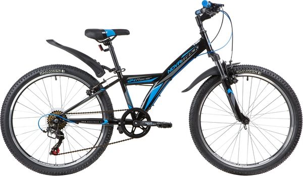 Велосипед NOVATRACK 24" RACER сталь.рама 12" ,черный, 6-скор, TY21/TS38/SG-6SI, V-brake                                                                                                                                                                   