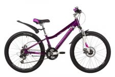 Велосипед NOVATRACK 24" NOVARA алюм.рама 11, фиолетовый, 18-скор, TY21/TS38/SG-6SI, диск.торм.STG                                                                                                                                                         
