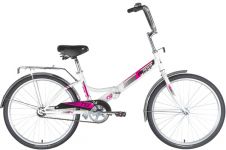 Велосипед NOVATRACK 24" складной, TG, белый, тормоз нож, двойной обод, багажник, сидение комфорт                                                                                                                                                          