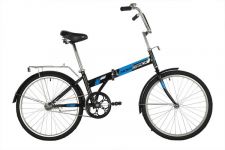 Велосипед NOVATRACK 24" складной, черный, тормоз ножной, багажник, крылья                                                                                                                                                                                 