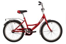 Велосипед NOVATRACK 20" URBAN красный, защ А-тип, тормоз нож, крылья и багаж хром, без доп колес                                                                                                                                                          