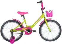Велосипед NOVATRACK 20" TWIST зелёный, тормоз нож, крылья корот, корзина, защита А-тип                                                                                                                                                                    