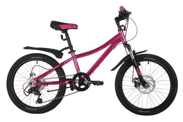 Велосипед NOVATRACK 20" KATRINA, алюм.рама, розовый металик, 6-скор, TY21/TS38, диск.тор.STG                                                                                                                                                              