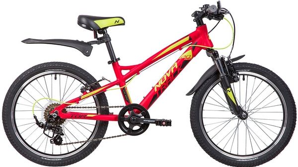 Велосипед NOVATRACK 20", TORNADO, красный, алюм., 7-скор, FT35D/TS38/SG-7SI, V-brake                                                                                                                                                                      