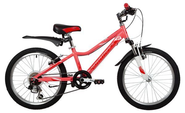 Велосипед NOVATRACK 20" NOVARA алюм., коралловый, 6-скор, TY21/TS38/SG-6SI, V-brake                                                                                                                                                                       