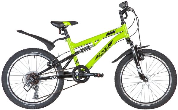 Велосипед NOVATRACK 20" TITANIUM, зеленый, сталь, 6 скор., Power, V-Brake                                                                                                                                                                                 
