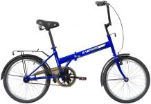 Велосипед NOVATRACK 20" складной, TG30, синий, тормоз 1 руч. и нож.,двойной обод,                                                                                                                                                                         