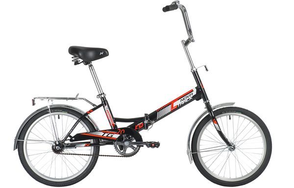Велосипед NOVATRACK 20" складной, TG30, черный, тормоз нож, двойной обод, сидение комфорт и руль                                                                                                                                                          