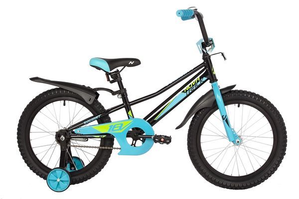 Велосипед NOVATRACK 18" VALIANT черный, защита А-тип, тормоз нож, короткие крылья                                                                                                                                                                         