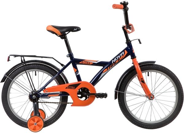 Велосипед NOVATRACK 18" ASTRA синий, тормоз нож, крылья, багажник, защита А-тип                                                                                                                                                                           
