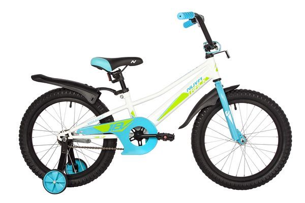 Велосипед NOVATRACK 18" VALIANT белый, защита А-тип, тормоз нож, короткие крылья                                                                                                                                                                          