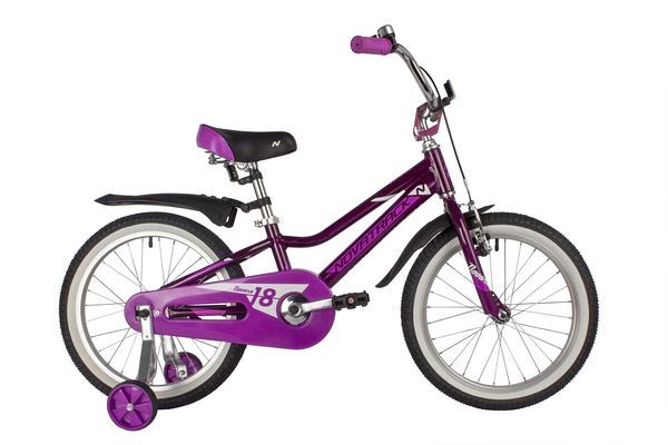 Велосипед NOVATRACK 18" NOVARA алюм., фиолетовый, пер.руч., зад.нож. тормоз, короткие крылья, полная                                                                                                                                                      
