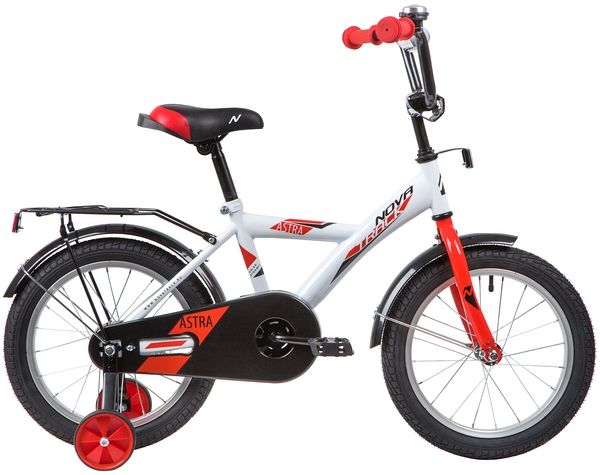 Велосипед NOVATRACK 16" ASTRA белый, тормоз нож, крылья, багажник, полная защ.цепи                                                                                                                                                                        