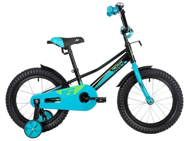 Велосипед NOVATRACK 16" VALIANT черный, полная защита цепи, тормоз нож, короткие крылья                                                                                                                                                                   