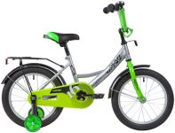 Велосипед NOVATRACK 16" VECTOR серебристый, тормоз нож, крылья, багажник, защита А-тип                                                                                                                                                                    