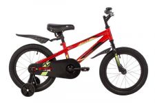 Велосипед NOVATRACK 16" JUSTER красный, сталь, тормоз нож, пласт крылья, полная защ. цепи                                                                                                                                                                 