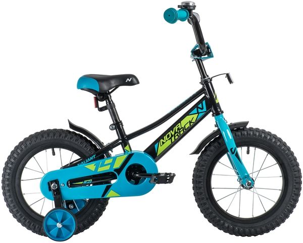 Велосипед NOVATRACK 14", VALIANT, черный, полная защита цепи, тормоз нож, короткие крылья, нет багаж                                                                                                                                                      