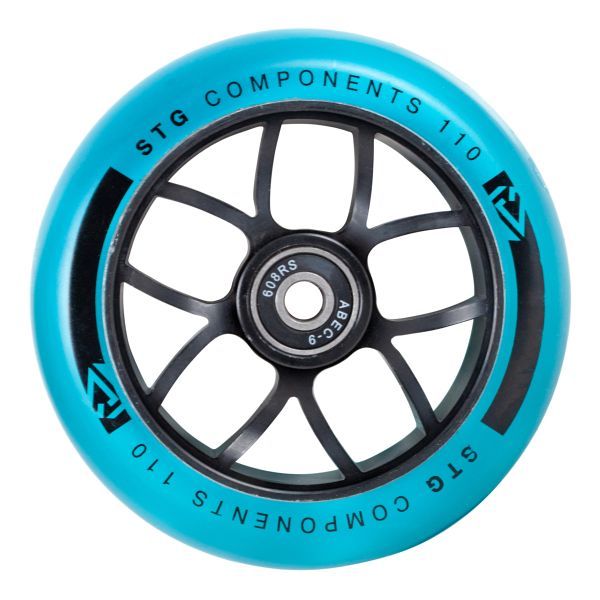 Колесо STG TW-12 для трюкового самоката, 110 мм, ABEC-9, черный с синим                                                                                                                                                                                   