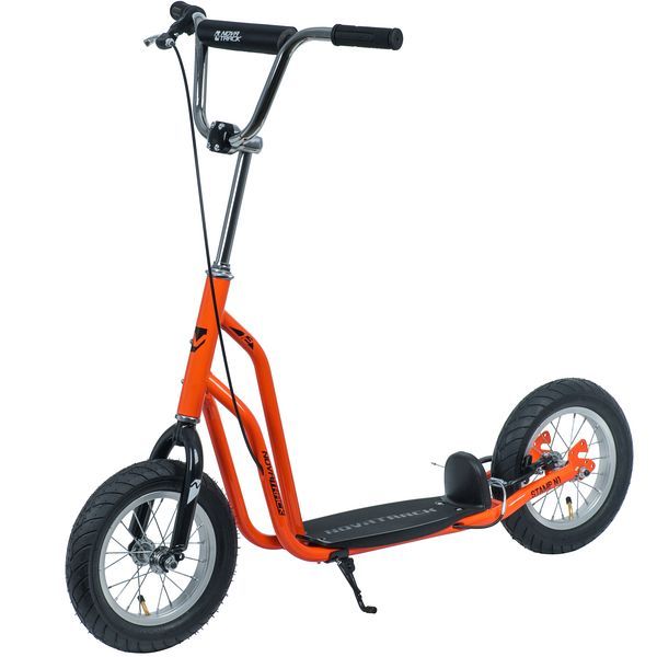Самокат для детей Novatrack STAMP N1, ручной тормоз V-brake, дропаут, мягкая накладка на руле, ора                                                                                                                                                        