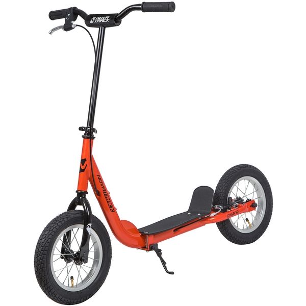 Самокат для детей Novatrack STAMP N2, ручной тормоз V-brake, мягкая накладка на руле, оранжевый                                                                                                                                                           