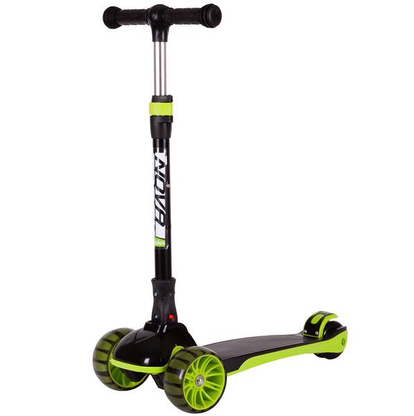 Самокат для детей Novatrack RainBow, складной, широкие свет.колеса PU пер.120*50  задн.80*24,ватер с                                                                                                                                                      